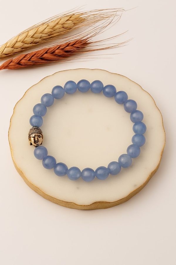 Chalcedony Blue Heated Bracelet