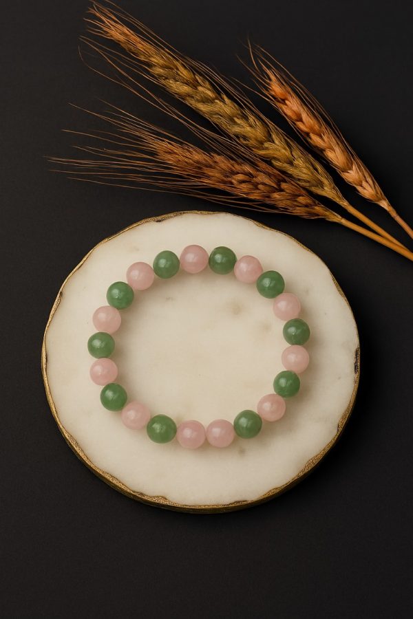 New Romance - Green Aventure + Rose Quartzs Bracelet