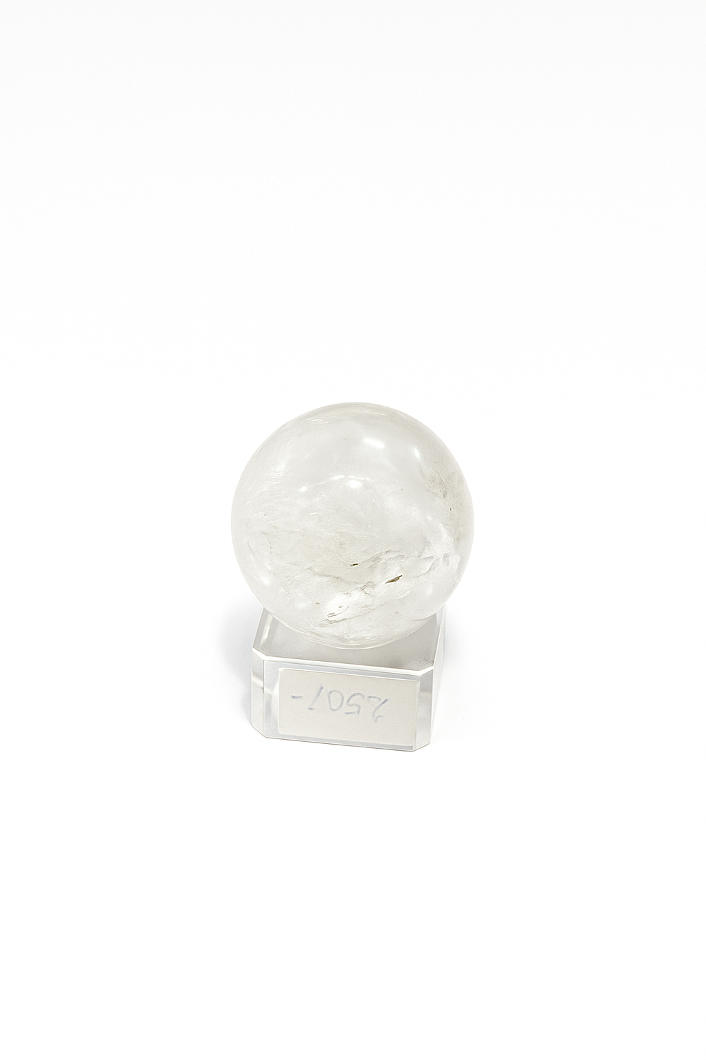 Clear quartz sphere. ₹300 (carving