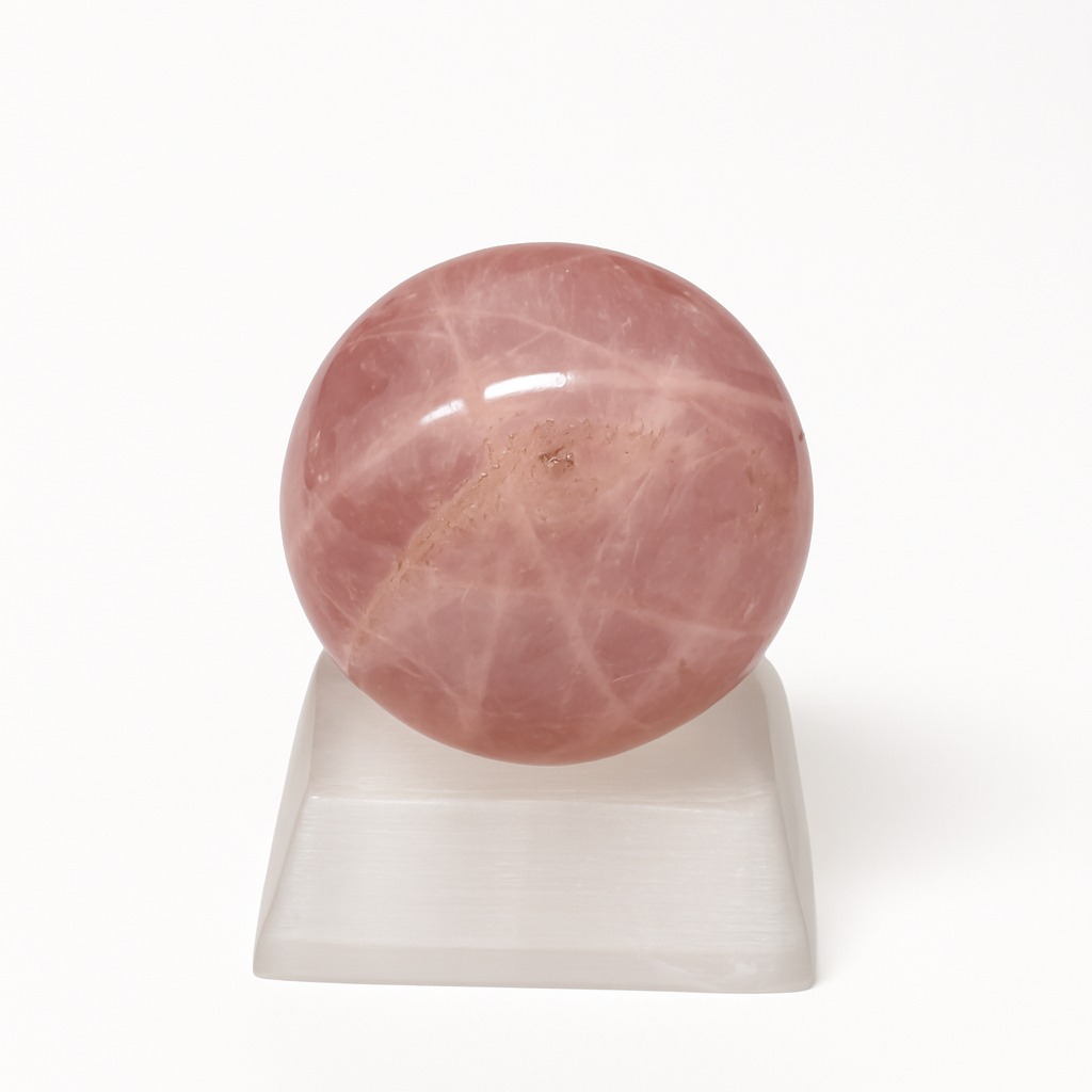 Star rose quartz sphere ₹999 with stand ₹777.(carving))JPG